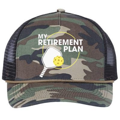 My Retirement Plan Funny Pickleball Lover Retro Rope Trucker Hat Cap