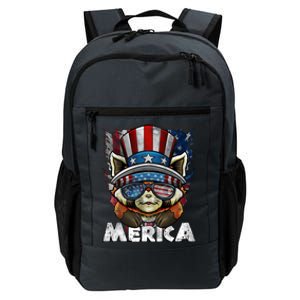 Merica Red Panda Celebrate Independence Us Flag 4th Of July Funny Gift Daily Commute Backpack