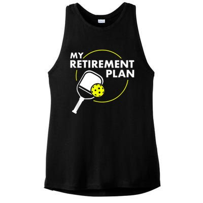 My Retirement Plan Funny Pickleball Slogan Gift Ladies PosiCharge Tri-Blend Wicking Tank