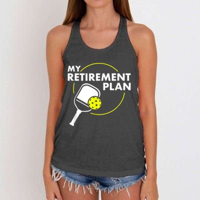 My Retirement Plan Funny Pickleball Slogan Gift Women's Knotted Racerback Tank