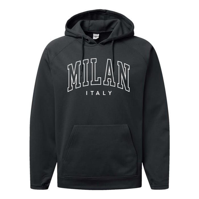 Milan Retro Preppy Italy Souvenir Performance Fleece Hoodie