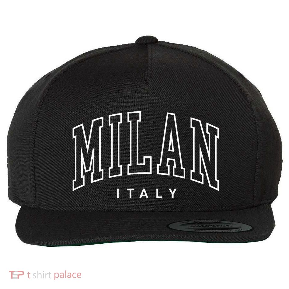 Milan Retro Preppy Italy Souvenir Wool Snapback Cap