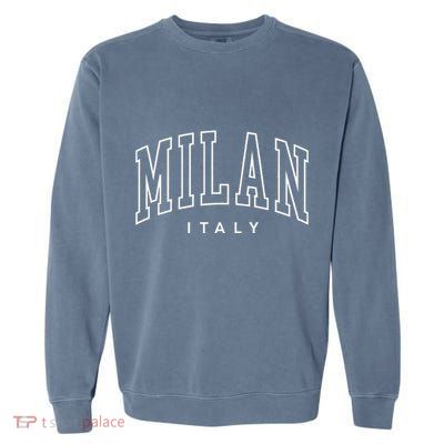 Milan Retro Preppy Italy Souvenir Garment-Dyed Sweatshirt