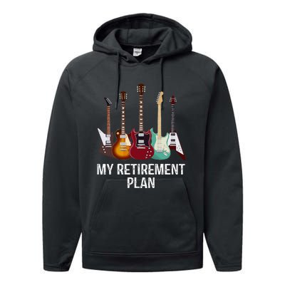 My Retirement Plan Guitar Gift Music Players Guitarist Performance Fleece Hoodie