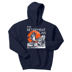 My Retirement Plan Retired Retiree Pension Fishing Fisher Kids Hoodie