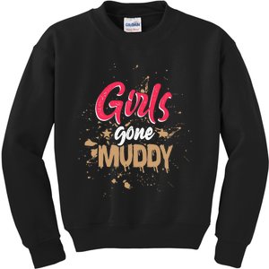 Mud Run Princess Girl Gone Muddy Team Girl ATV Kids Sweatshirt