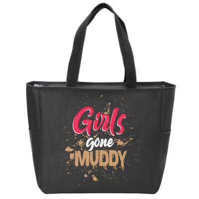 Mud Run Princess Girl Gone Muddy Team Girl ATV Zip Tote Bag