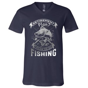 My Retirement Plan Is Going Fishing V-Neck T-Shirt