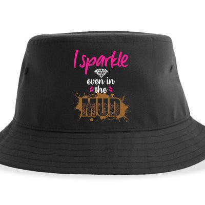 Mud Run Princess I Sparkle Even in Mud Team Girl ATV Gifts Sustainable Bucket Hat