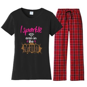 Mud Run Princess I Sparkle Even in Mud Team Girl ATV Gifts Women's Flannel Pajama Set