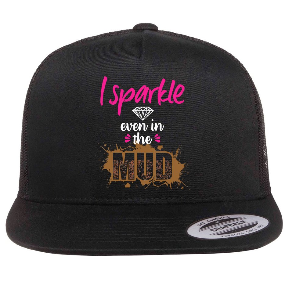 Mud Run Princess I Sparkle Even in Mud Team Girl ATV Gifts Flat Bill Trucker Hat