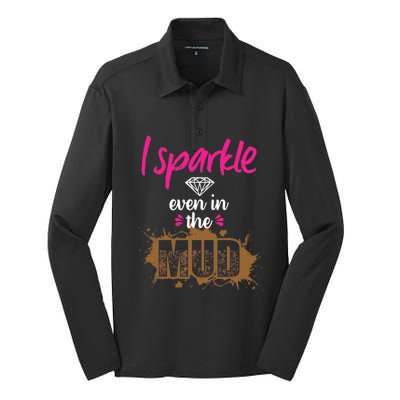 Mud Run Princess I Sparkle Even in Mud Team Girl ATV Gifts Silk Touch Performance Long Sleeve Polo