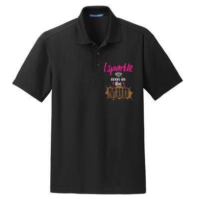 Mud Run Princess I Sparkle Even in Mud Team Girl ATV Gifts Dry Zone Grid Polo