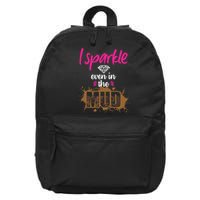 Mud Run Princess I Sparkle Even in Mud Team Girl ATV Gifts 16 in Basic Backpack