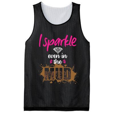 Mud Run Princess I Sparkle Even in Mud Team Girl ATV Gifts Mesh Reversible Basketball Jersey Tank