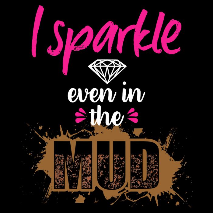 Mud Run Princess I Sparkle Even in Mud Team Girl ATV Gifts Cropped Pullover Crew