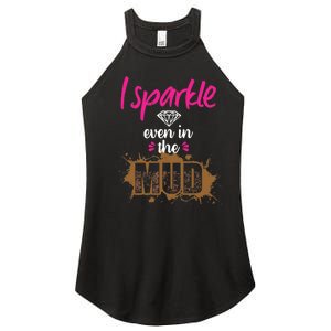 Mud Run Princess I Sparkle Even in Mud Team Girl ATV Gifts Women's Perfect Tri Rocker Tank