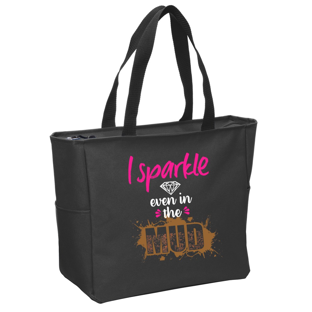 Mud Run Princess I Sparkle Even in Mud Team Girl ATV Gifts Zip Tote Bag