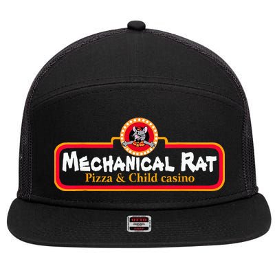 Mechanical Rat Pizza & Child Casino 7 Panel Mesh Trucker Snapback Hat