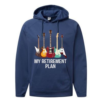 My Retirement Plan Guitar Gift Music Players Guitarist Performance Fleece Hoodie