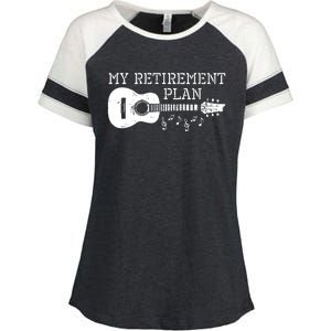 My Retirement Plan Guitar Music Notes Retiree Pension Gift Enza Ladies Jersey Colorblock Tee