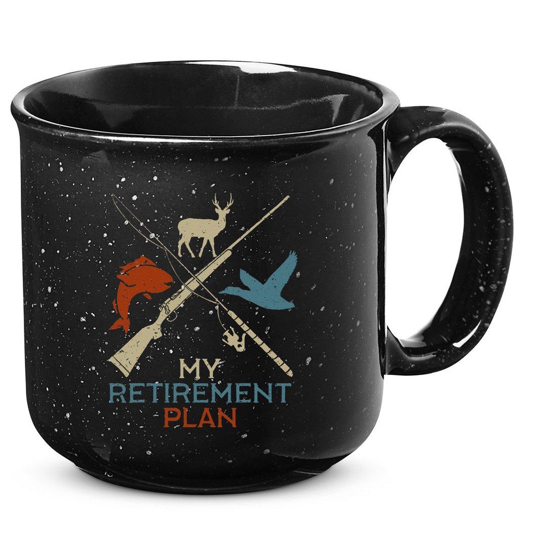 My Retirement Plan Hunting Fishing Hunter Grandfather 15oz Campfire Ceramic Mug
