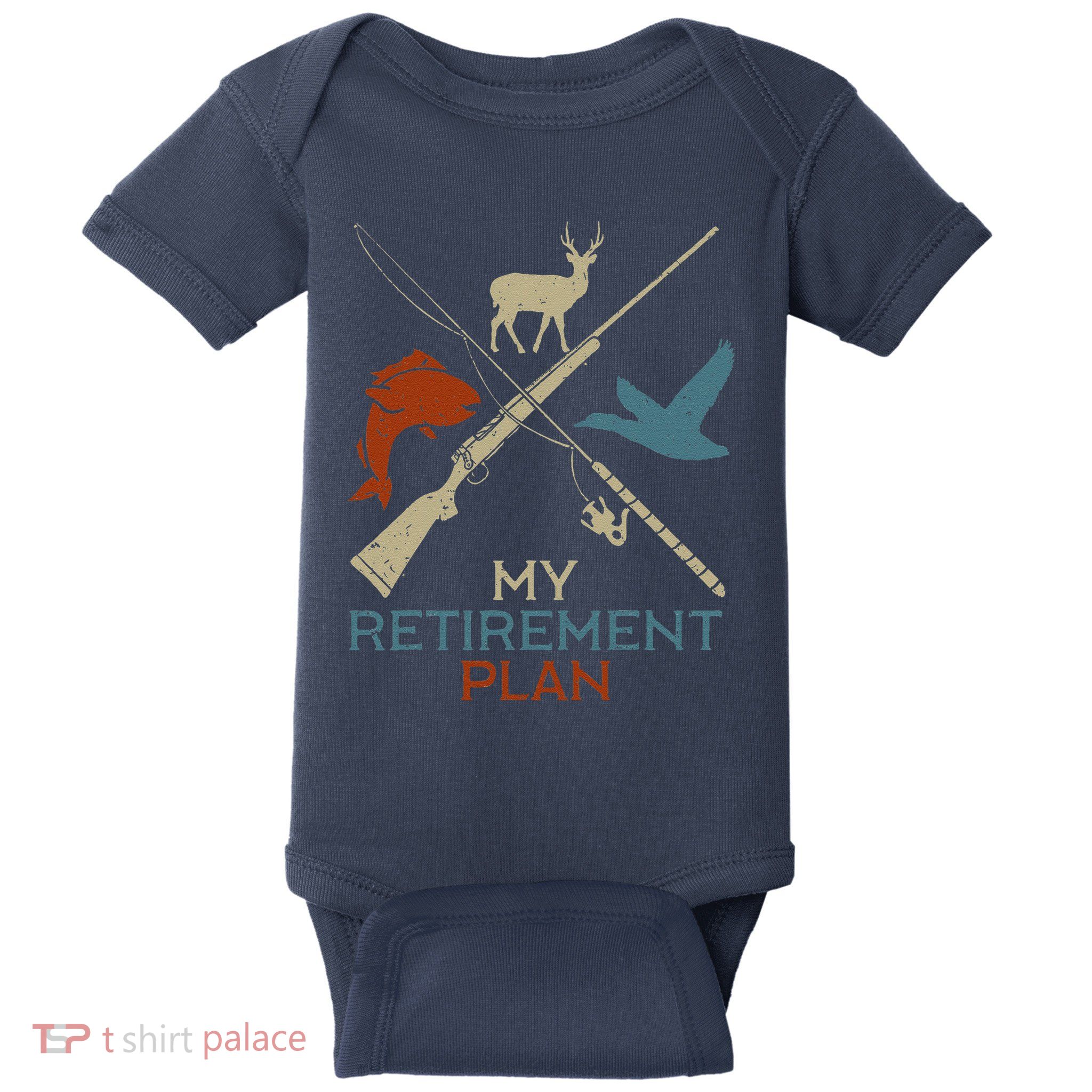 My Retirement Plan Hunting Fishing Hunter Grandfather Baby Bodysuit