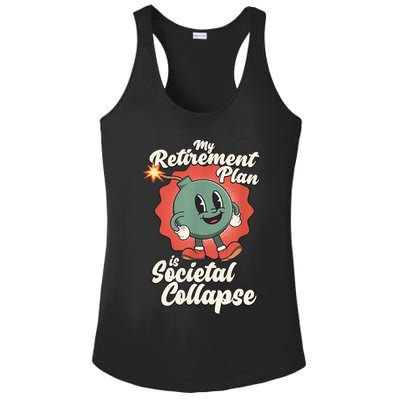 My Retirement Plan Is Societal Collapse Retro Toon Dread Ladies PosiCharge Competitor Racerback Tank
