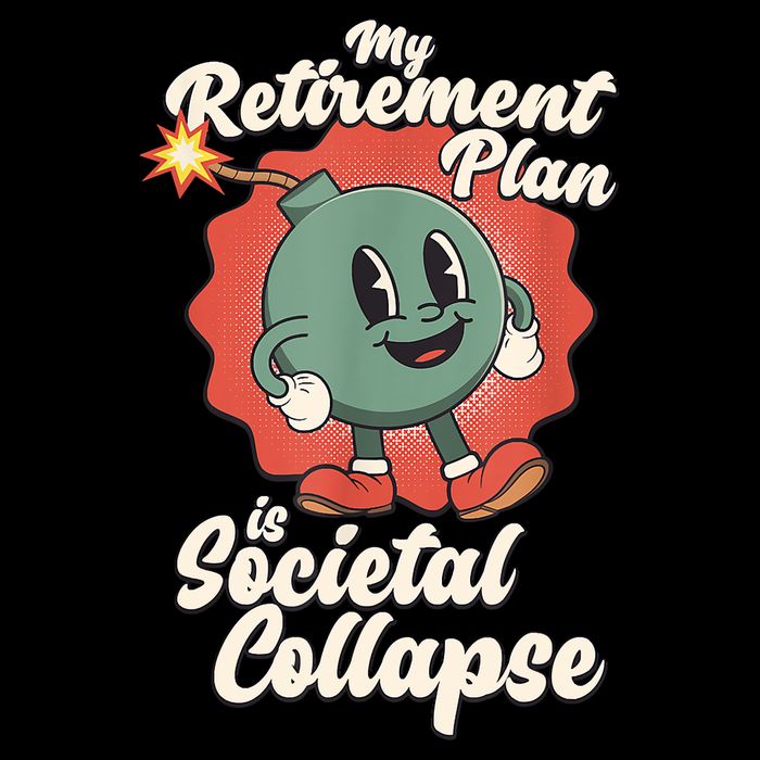 My Retirement Plan Is Societal Collapse Retro Toon Dread Sustainable Knit Beanie