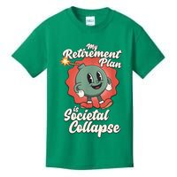My Retirement Plan Is Societal Collapse Retro Toon Dread Kids T-Shirt