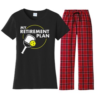 My Retirement Plan Funny Pickleball Slogan Women's Flannel Pajama Set