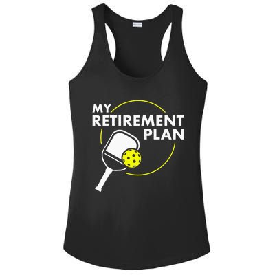 My Retirement Plan Funny Pickleball Slogan Ladies PosiCharge Competitor Racerback Tank