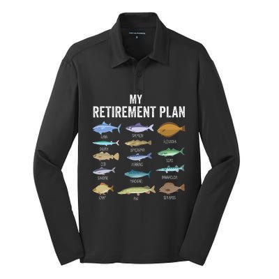 My Retiret Plan Fishing. Retiret Gift For Silk Touch Performance Long Sleeve Polo