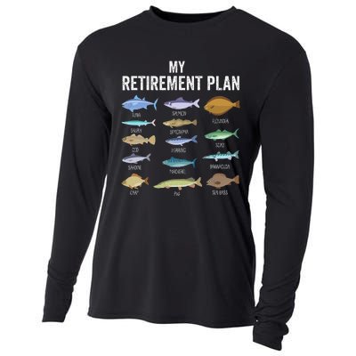 My Retiret Plan Fishing. Retiret Gift For Cooling Performance Long Sleeve Crew