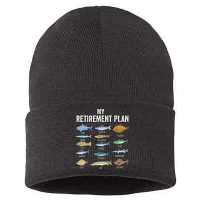 My Retiret Plan Fishing. Retiret Gift For Sustainable Knit Beanie