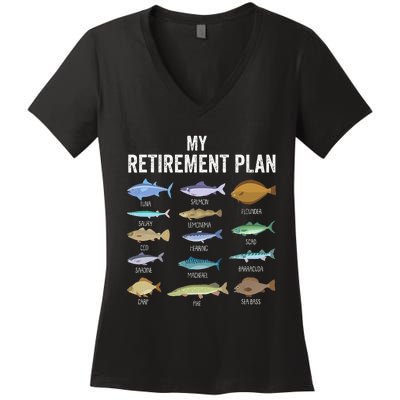 My Retiret Plan Fishing. Retiret Gift For Women's V-Neck T-Shirt