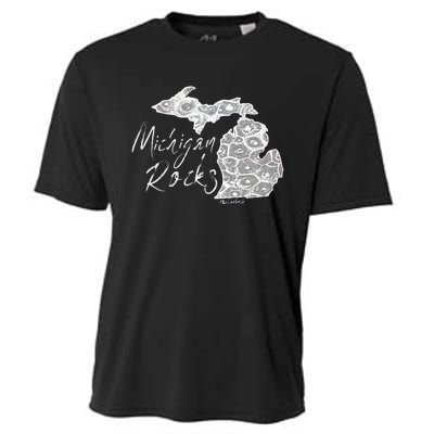 MICHIGAN ROCKS PETOSKEY STONE Cooling Performance Crew T-Shirt