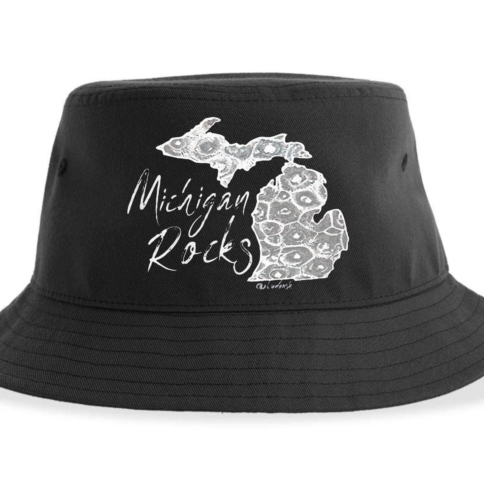 MICHIGAN ROCKS PETOSKEY STONE Sustainable Bucket Hat