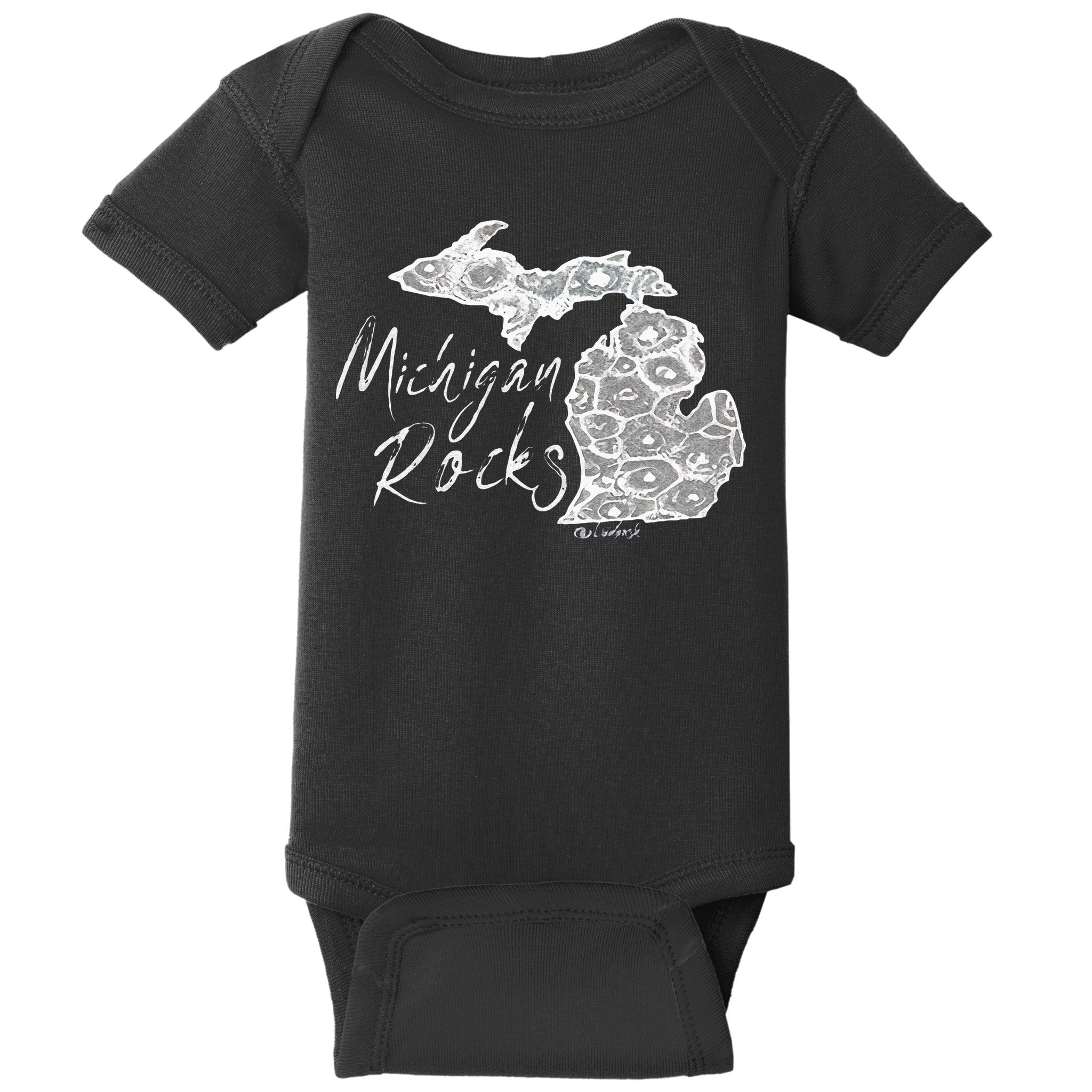MICHIGAN ROCKS PETOSKEY STONE Baby Bodysuit