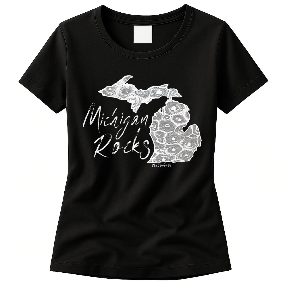 MICHIGAN ROCKS PETOSKEY STONE Womens T-Shirt