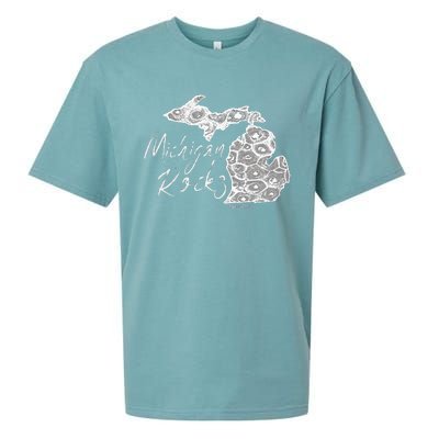 MICHIGAN ROCKS PETOSKEY STONE Sueded Cloud Jersey T-Shirt