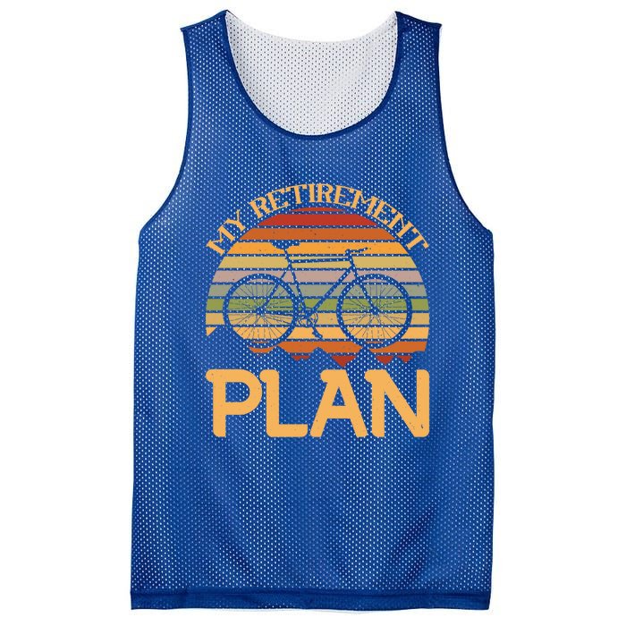 My Retiret Plan Funny Cycling Retired Bicycle Gift Mesh Reversible Basketball Jersey Tank