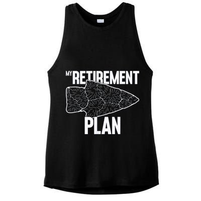 My Retirement Plan Arrowhead Hunting Flintknapping Ladies PosiCharge Tri-Blend Wicking Tank