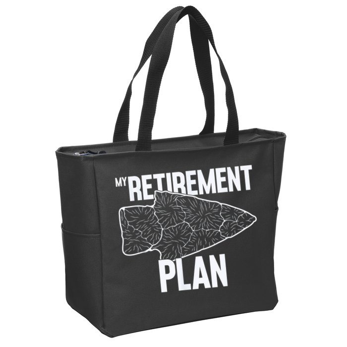My Retirement Plan Arrowhead Hunting Flintknapping Zip Tote Bag