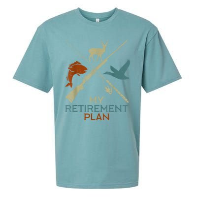 My Retirement Plan Hunting Fishing Hunter Grandfather Sueded Cloud Jersey T-Shirt