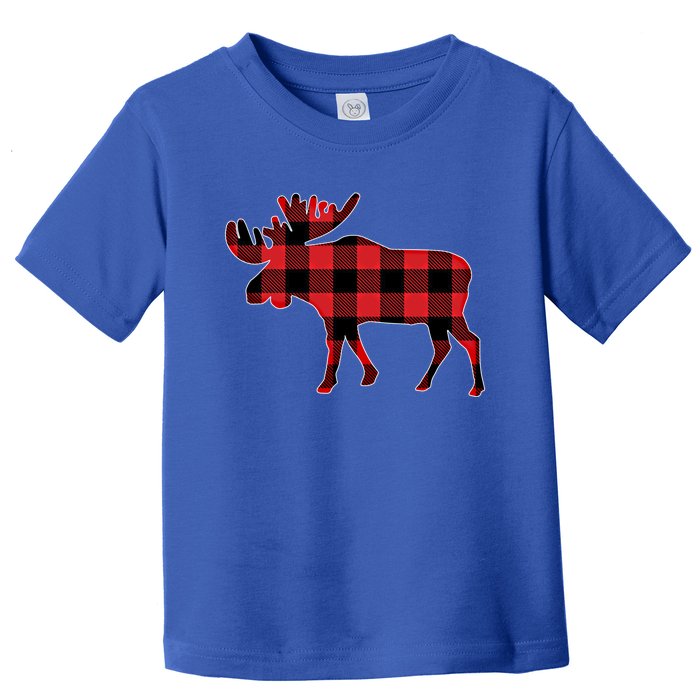 Moose Red Plaid Matching Family Buffalo Christmas Pajama Cute Gift Toddler T-Shirt