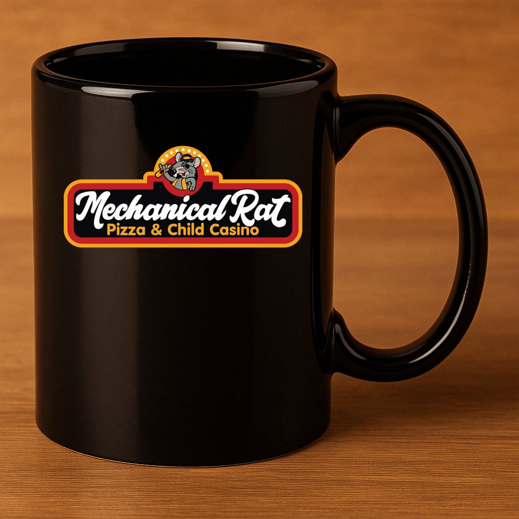 Mechanical Rat Pizza & Child Casino 11oz C Handle Ceramic Mug