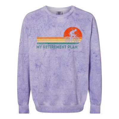 My Retirement Plan Bicycle Cycling Cyclist Retro Colorblast Crewneck Sweatshirt