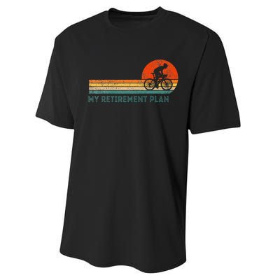 My Retirement Plan Bicycle Cycling Cyclist Retro Performance Sprint T-Shirt