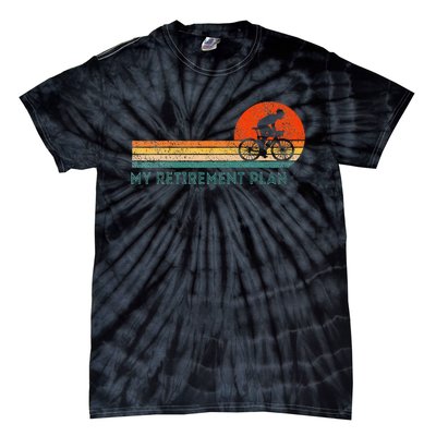 My Retirement Plan Bicycle Cycling Cyclist Retro Tie-Dye T-Shirt